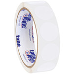 image of Tape Logic DL1389CL Removable Adhesive Inventory Circles - 1 in x 1 in - Paper - Clear - 14947