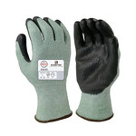 image of Armor Guys BASETEK Excel 02-014 Green/Black Large Cut-Resistant Gloves - ANSI A4 Cut Resistance - Polyurethane Palm & Fingers Coating - 10 in Length - 02-014-L