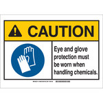 image of Brady Polypropylene Rectangle White PPE Sign - 10 in Width x 7 in Height - 144991