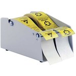 SCS Label Dispenser - Two 2 in wide rolls or one 4 in wide roll Compatible Width - 4.5 in Height - 8.75 in Length - Manual - 76413