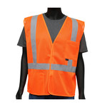 West Chester Viz-Up 47206 Orange Large Polyester Mesh High-Visibility Vest - 2 Pockets - 662909-50509