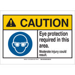 image of Brady B-120 Fiberglass Rectangle White PPE Sign - 14 in Width x 10 in Height - 144122