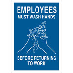 image of Brady B-555 Aluminum Rectangle White Personal Hygiene Sign - 7 in Width x 10 in Height - 47639