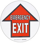 image of Brady Toughstripe B-534 Polyester Circle White Emergency Exit Sign - 17 in Width x 17 in Height - Laminated - 104495