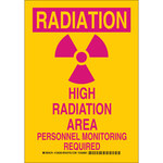 image of Brady B-555 Aluminum Rectangle Yellow Radiation Hazard Sign - 10 in Width x 14 in Height - 129207