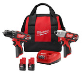 image of Milwaukee M12 2-Tool Combo Drill Kit - 2 Orbit - 2494-22