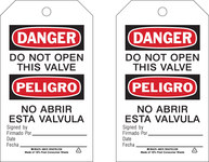 image of Brady 86578 Black / Red on White Polyester Equipment Safety Tag - 4 in Width - 7 in Height - B-851