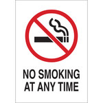 image of Brady B-555 Aluminum Rectangle White No Smoking Sign - 7 in Width x 10 in Height - 141941