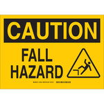 image of Brady B-555 Aluminum Rectangle Yellow Fall Prevention Sign - 10 in Width x 7 in Height - 132076