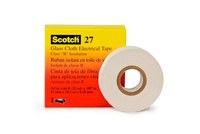 image of 3M 27 White Cloth Tape - 1 in Width x 60 yd Length - 7 mil Thick - 27255