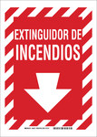 image of Brady B-302 Polyester Red Fire Equipment Sign - 9 in Width x 12 in Height - Laminated - Language Spanish - 37657
