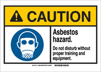 image of Brady B-401 Plastic Rectangle White Hazardous Material Sign - 10 in Width x 7 in Height - 144842