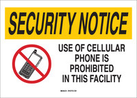 image of Brady B-401 High Impact Polystyrene Rectangle White No Electronics Sign - 14 in Width x 10 in Height - 95498