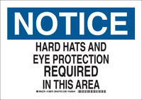 image of Brady B-555 Aluminum Rectangle White PPE Sign - 10 in Width x 7 in Height - 128868