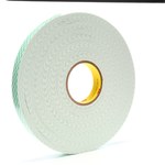 3M 4016 Off-White Double Sided Foam Tape - 1 in Width x 36 yd Length - 1/16 in Thick - 06455
