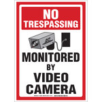 image of Brady B-401 High Impact Polystyrene Rectangle White No Trespassing Sign - 10 in Width x 14 in Height - 103847