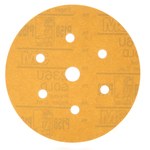 image of 3M Hookit Coated Aluminum Oxide Yellow Hook & Loop Disc - Paper Backing - C Weight - P180 Grit - Very Fine - 6 in Diameter - 01079