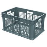 image of Akro-Mils 37612 Straight Wall Container - Gray - Industrial Grade Polymer - 23 3/4 in x 15 3/4 in x 12 1/4 in - 37612 GREY