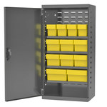 image of Akro-Mils Akrodrawers ACS4CAST Secure Mini-Cabinet - Steel - Charcoal Gray - 19 1/4 in x 13 1/4 in x 38 in - ACS4CAST YELLOW