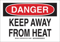 image of Brady B-555 Aluminum Rectangle White Flammable Material Sign - 14 in Width x 10 in Height - 126297