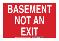 image of Brady B-555 Aluminum Rectangle Red No Exit Sign - 10 in Width x 7 in Height - 127086