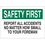 image of Brady B-555 Aluminum Rectangle White Accident Notice Sign - 10 in Width x 7 in Height - 41214