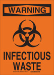 image of Brady B-555 Aluminum Rectangle Orange Biohazard Sign - 10 in Width x 14 in Height - 14685