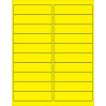 image of Tape Logic LL177YE Rectangle Laser Labels - 1 in x 4 in - Permanent Acrylic - Fluorescent Yellow - 14714