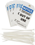 image of Brady 87003 Black / Blue on White Polyester Equipment Safety Tag - 3 in Width - 5 3/4 in Height - B-851