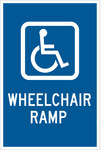 image of Brady B-959 Aluminum Rectangle Blue Disabled Parking & Building Access Sign - 12 in Width x 18 in Height - 91363