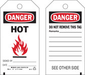 image of Brady 86530 Black / Red on White Polyester Equipment Safety Tag - 3 in Width - 5 3/4 in Height - B-851