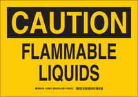 image of Brady B-555 Aluminum Rectangle Yellow Flammable Material Sign - 10 in Width x 7 in Height - 125970