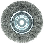 image of Weiler Wolverine 36200 Wheel Brush - 6 in Dia - Crimped Steel Bristle