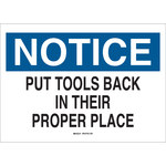 image of Brady B-555 Aluminum Rectangle White Keep Clean Sign - 10 in Width x 7 in Height - 41372