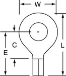 image of 3M Scotchlok MU14-6RHT/SK Blue Butted Non-Insulated Butted Ring Terminal - 0.6 in Length - 0.25 in0.25 in Wide - 0.09 in Inside Diameter - #6 Stud - 01758