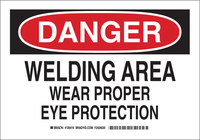 image of Brady B-555 Aluminum Rectangle White Arc Flash Sign - 10 in Width x 7 in Height - 126414