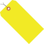 image of Fluorescent Yellow 13 Point Cardstock Shipping Tags - 5 3/4 in Width - 9326