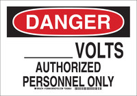 image of Brady B-555 Aluminum Rectangle White Electrical Safety Sign - 14 in Width x 10 in Height - 126999