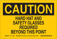 image of Brady B-563 High Density Polypropylene Rectangle Yellow PPE Sign - 10 in Width x 7 in Height - 116224