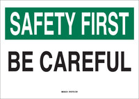 image of Brady B-401 Polystyrene Rectangle White Safety Awareness Sign - 10 in Width x 7 in Height - 25309