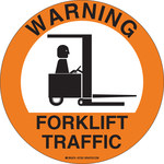 image of Brady B-819 Vinyl Circle White Truck & Forklift Warehouse Traffic Sign - 8 in Width x 8 in Height - 37220