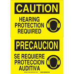 image of Brady B-401 Polystyrene Rectangle Yellow PPE Sign - Language English / Spanish - 38940