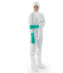 image of Ansell BIOCLEAN-D Non-sterile Cleanroom Hooded Coverall BDCHT-L - Size Large - White - 08910