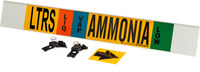 image of Brady 59934 Strap-On Pipe Marker - Ammonia - Polyester - Black / Blue / Green / White on Yellow - B-681, B-883