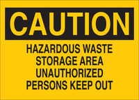 image of Brady B-555 Aluminum Rectangle Yellow Hazardous Material Sign - 10 in Width x 7 in Height - 41273