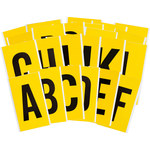 image of Brady 3470-LTR KIT Letters Label Kit - Black on Yellow - 5 in x 9 in - 34751