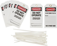 image of Brady 76181 Black / Red on White Polyester Equipment Safety Tag - 3 in Width - 5 3/4 in Height - B-851