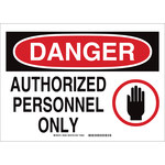 image of Brady B-555 Aluminum Rectangle White Restricted Area Sign - 14 in Width x 10 in Height - 95398