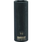 image of Dewalt DWMT73950OSP 19 mm Deep Socket - CR-440 Steel - 1/2 in 6 Point Drive - 3 7/32 in Length - 39503