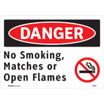 image of Brady Aluminum Rectangle White No Smoking Sign - 10 in Width x 7 in Height - 102493